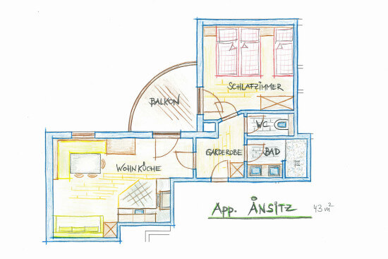 Grundriss Ferienwohnung Ansitz