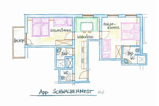 Grundriss Ferienwohnung Schwalbennest